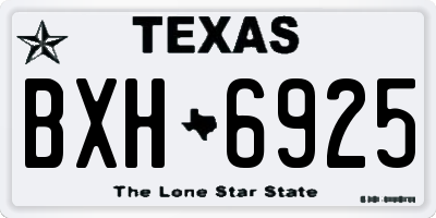 TX license plate BXH6925