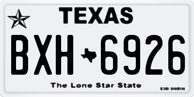 TX license plate BXH6926