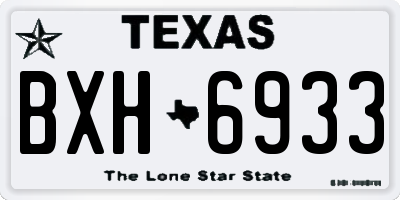 TX license plate BXH6933