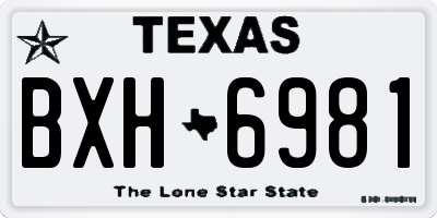 TX license plate BXH6981