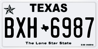TX license plate BXH6987