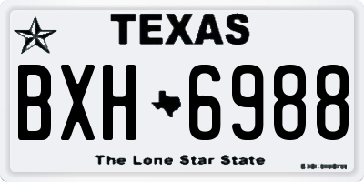 TX license plate BXH6988