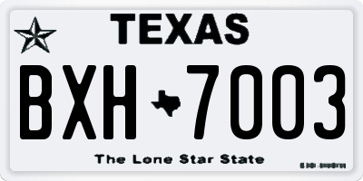 TX license plate BXH7003
