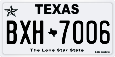 TX license plate BXH7006