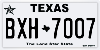TX license plate BXH7007