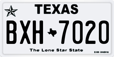 TX license plate BXH7020