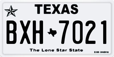 TX license plate BXH7021