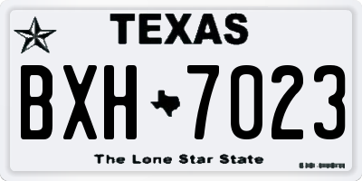 TX license plate BXH7023