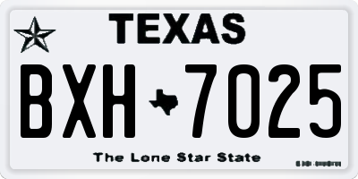 TX license plate BXH7025