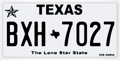 TX license plate BXH7027