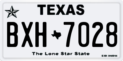 TX license plate BXH7028