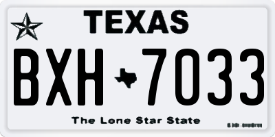 TX license plate BXH7033