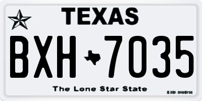 TX license plate BXH7035