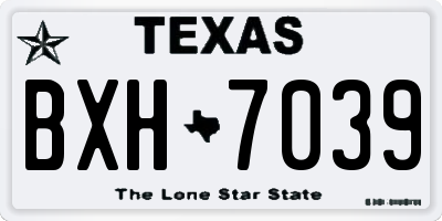 TX license plate BXH7039