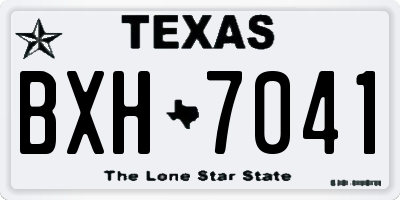 TX license plate BXH7041
