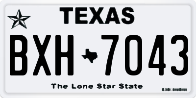 TX license plate BXH7043