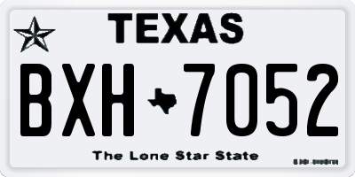 TX license plate BXH7052