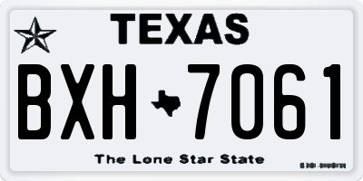 TX license plate BXH7061