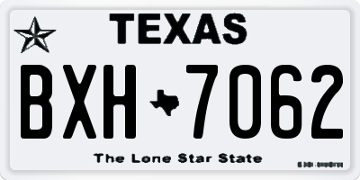 TX license plate BXH7062
