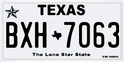 TX license plate BXH7063