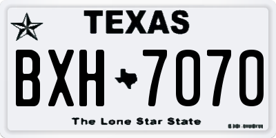TX license plate BXH7070