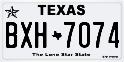 TX license plate BXH7074