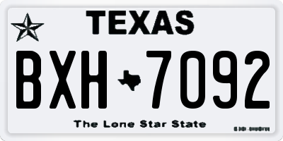 TX license plate BXH7092