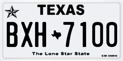 TX license plate BXH7100