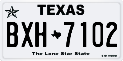 TX license plate BXH7102