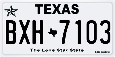 TX license plate BXH7103