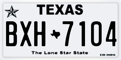 TX license plate BXH7104