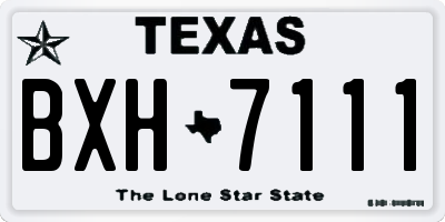 TX license plate BXH7111
