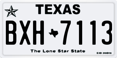 TX license plate BXH7113
