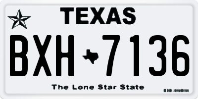 TX license plate BXH7136