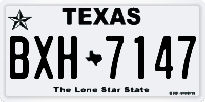 TX license plate BXH7147