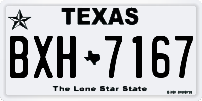 TX license plate BXH7167