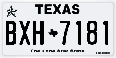 TX license plate BXH7181