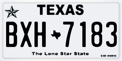 TX license plate BXH7183
