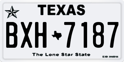 TX license plate BXH7187