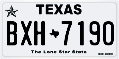 TX license plate BXH7190