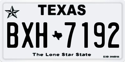 TX license plate BXH7192