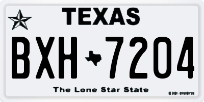 TX license plate BXH7204