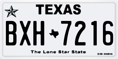 TX license plate BXH7216