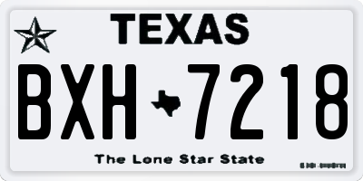 TX license plate BXH7218
