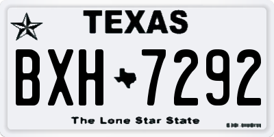 TX license plate BXH7292