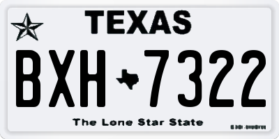 TX license plate BXH7322