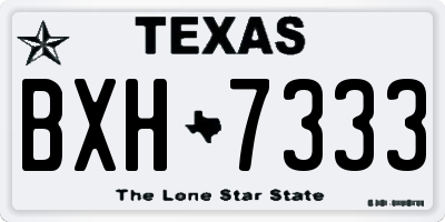 TX license plate BXH7333