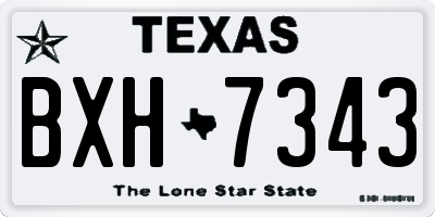 TX license plate BXH7343