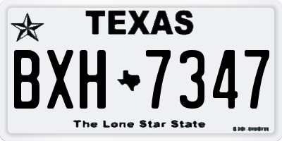 TX license plate BXH7347