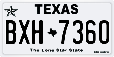TX license plate BXH7360
